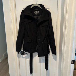 Black Ambiance Pea Coat Size S